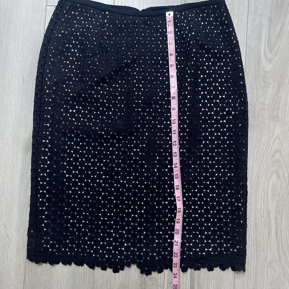 NWT Karl Lagerfeld Paris Knee Length Blue Circle Pencil Skirt Size 8 - Picture 6 of 9